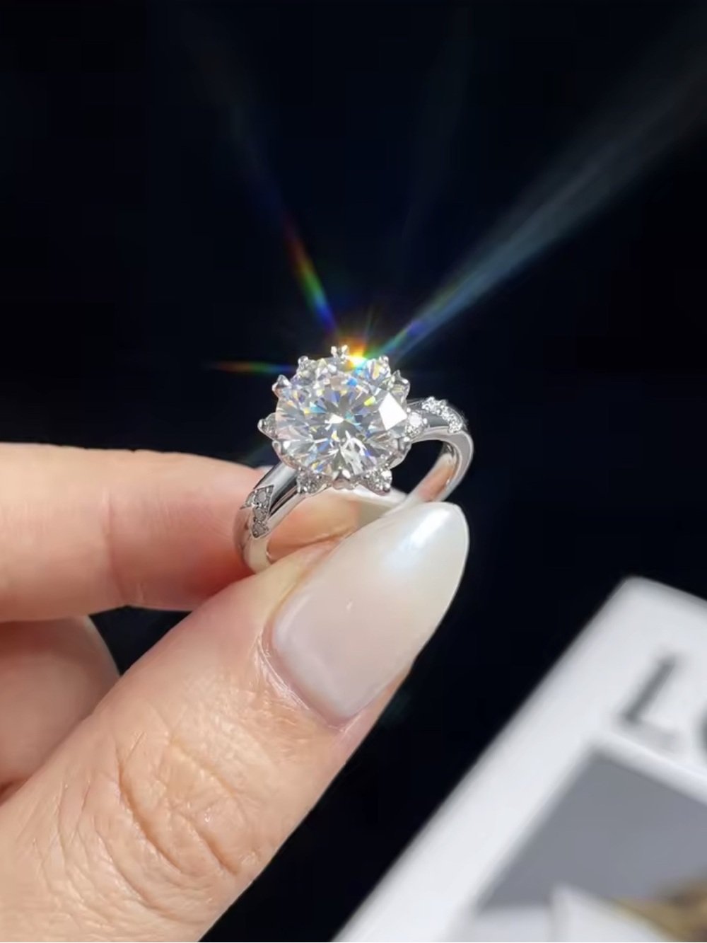 2 CT Moissanite Ring – 925 Sterling Silver
